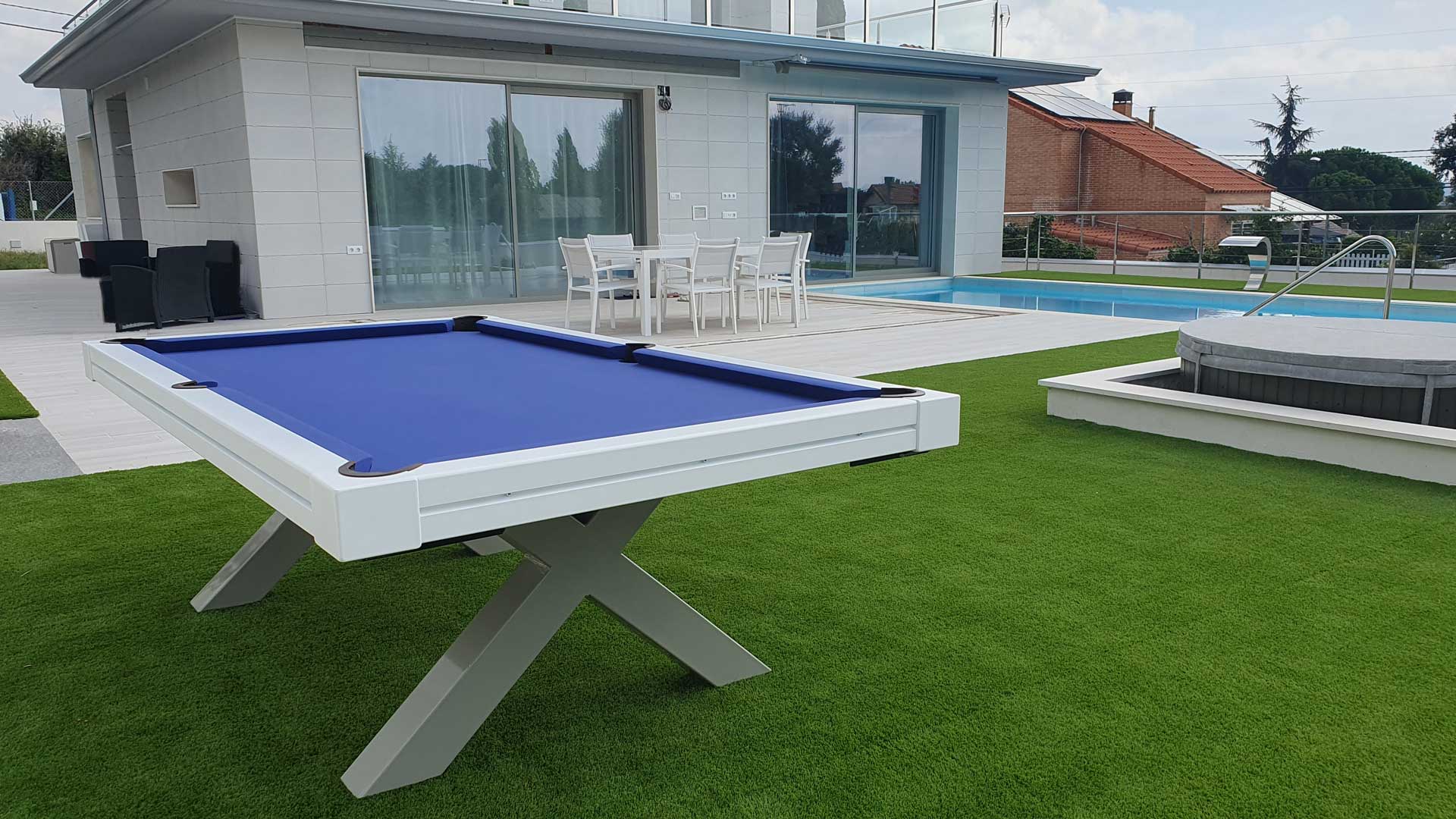 Mesa de billar Peana X Blanca